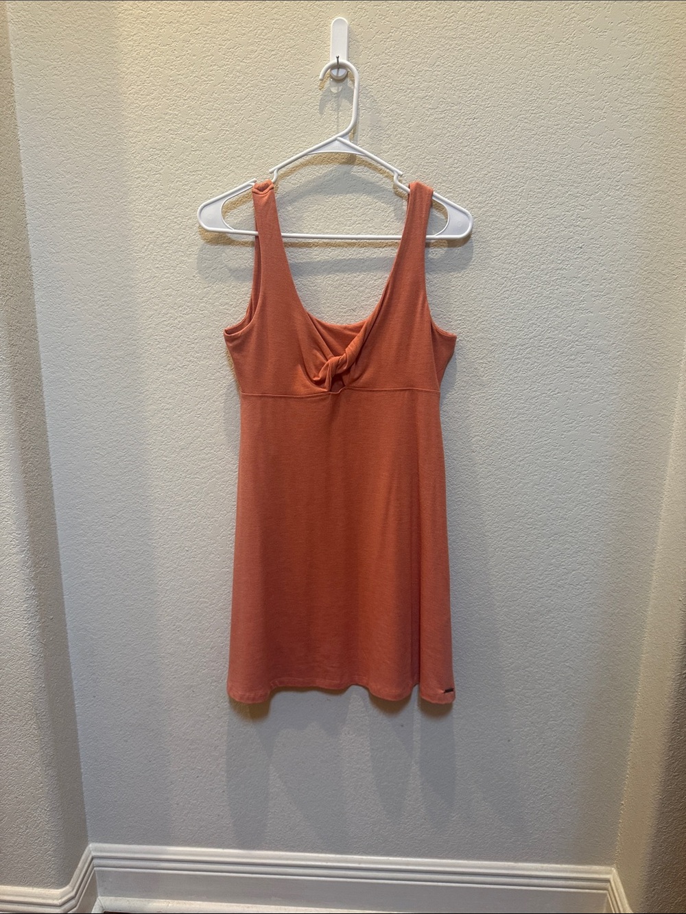 Sleeveless Knot-Front Coral Dress